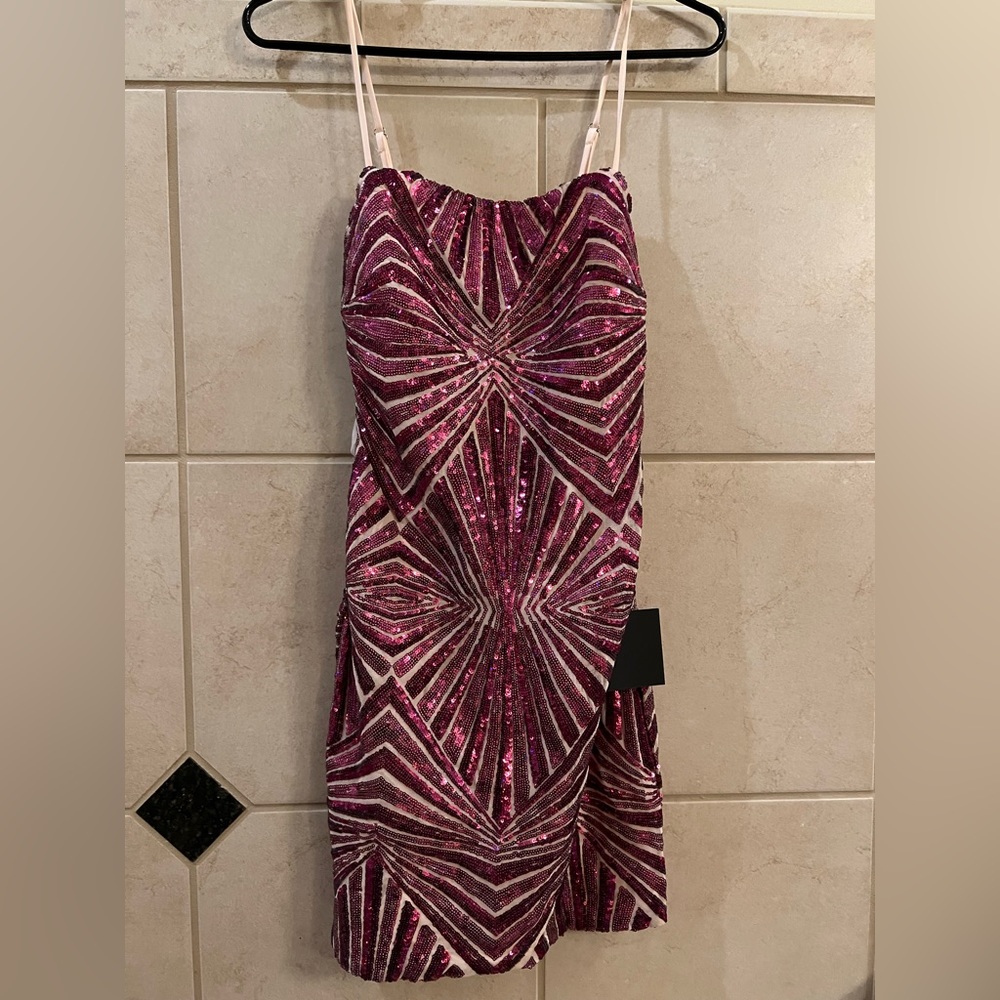 Lulus Pink sequin bodycon minidress